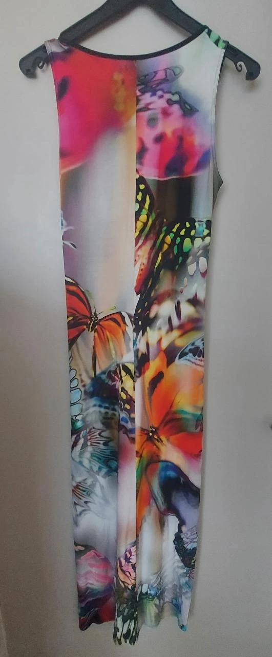Vestido con estampado de mariposas y cuentas, Alba Moda - Talla 38 – photo 4